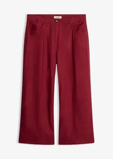 Pantaloni Culotte din mix lejer cu in cu pense