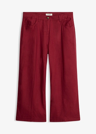 Kalhoty Culotte se sámky, ze vzdušné lněné směsi