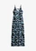 Rochie maxi din amestec moale cu viscoză, culoare: negru/bleu floral