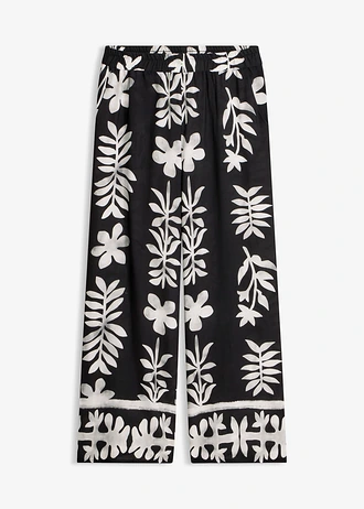 Gedessineerde broek van soepele viscose