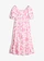 Robe midi 100% coton, Couleur: blanc/rose floral