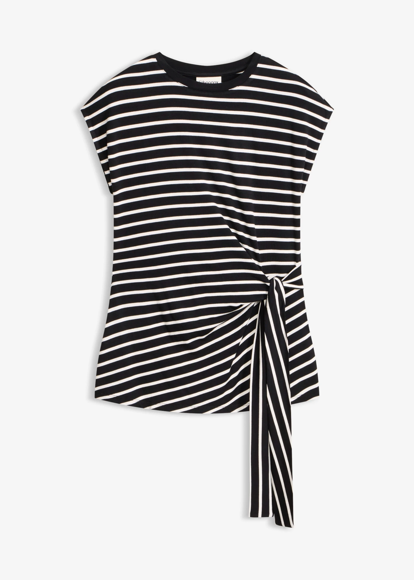 Bluză cu drapaj • negru/ecru dungat • magazin bonprix