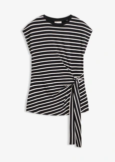 Shirt met drapering • zwart-wolwit gestreept • bonprix online shop