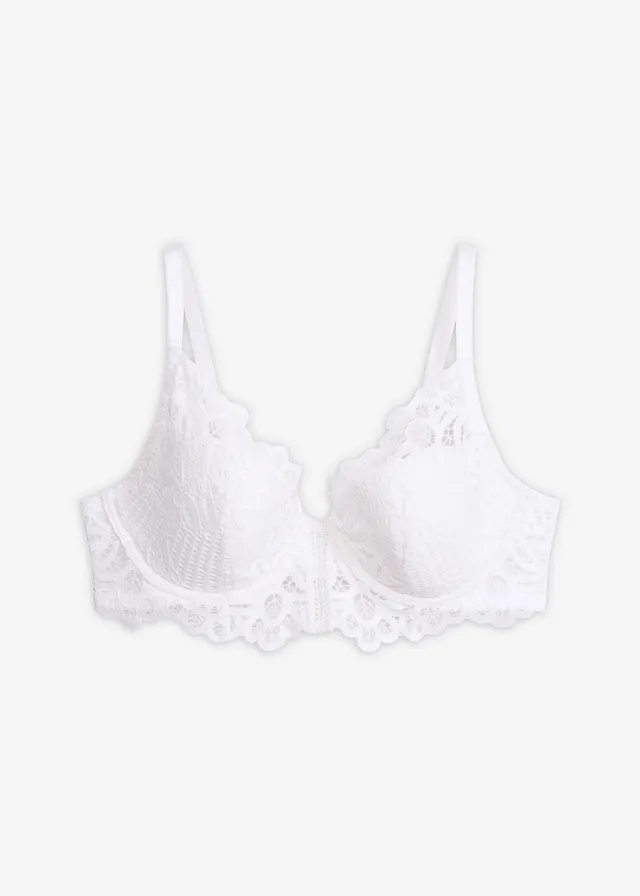 Soutien-gorge à coques en dentelle, Couleur: blanc