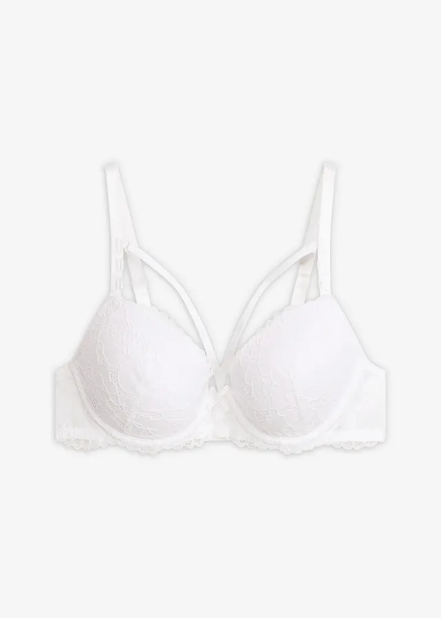 Voorgevormde bh van prachtig kant met afneembare decoratieve bandjes • wit • product-page.page-title-suffix