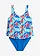Badpak in tankini look, Kleur: blauw bloemenprint