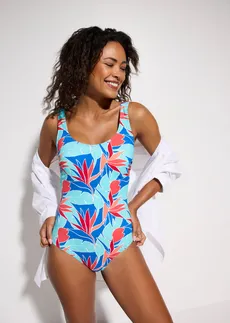 Costum de baie • albastru floral cu imprimeu • magazin bonprix