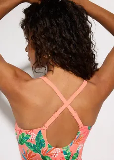 Maillot 1 pièce à bretelles ajustables • corail floral • Boutique bonprix