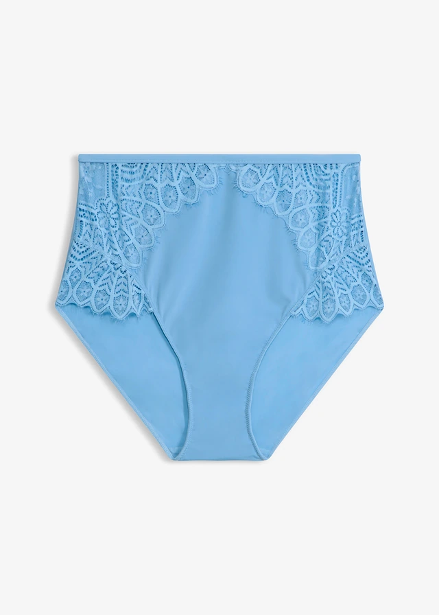High waist slip met sierlijk kant, Kleur: babyblauw
