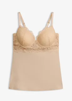 Maiou cu sutien din microfibră netedă • bej-cretă • magazin bonprix