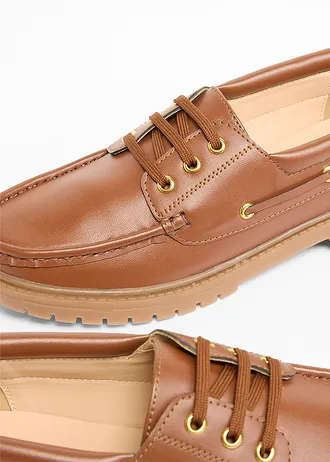 Loafersy ze sznurowaniem • koniakowy • sklep bonprix