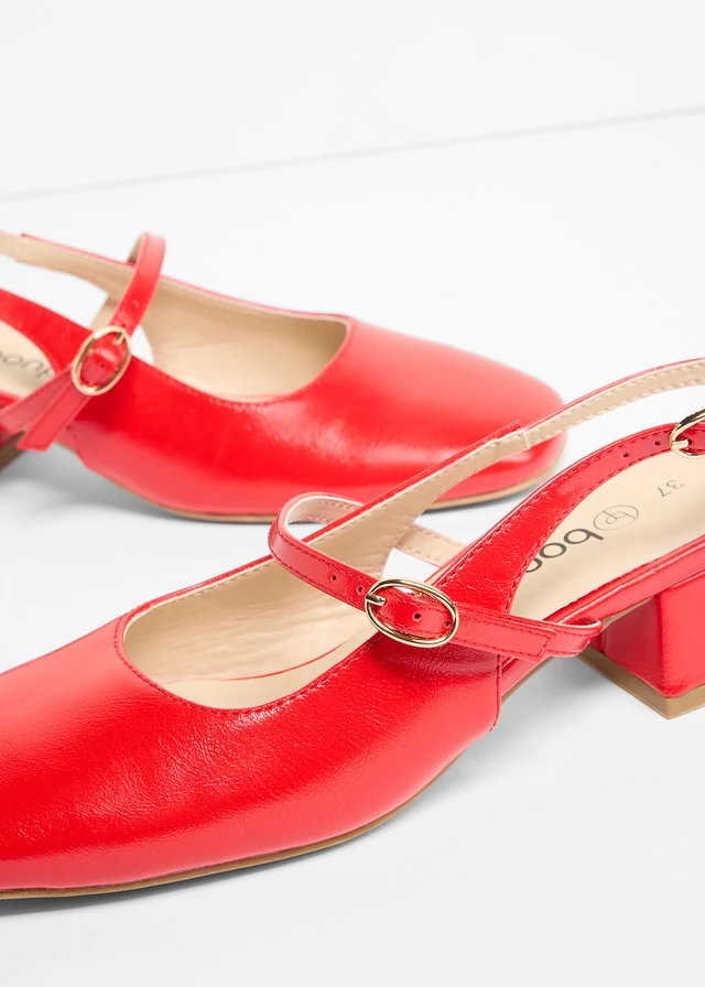 Escarpins slingback avec bride devant, Couleur: fraise