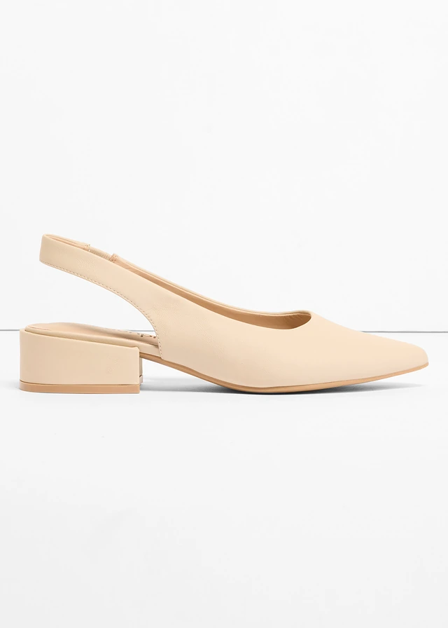 Escarpins slingback à talon plat