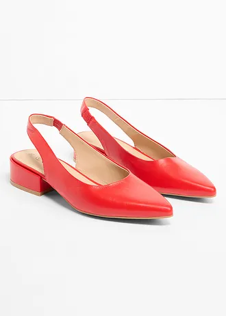 Slingback pumps met platte hak • rood • bonprix online shop