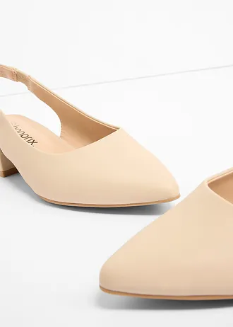 Slingback pumps met platte hak • lichtsand • bonprix online shop