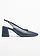Escarpins slingback en cuir, Couleur: bleu foncé