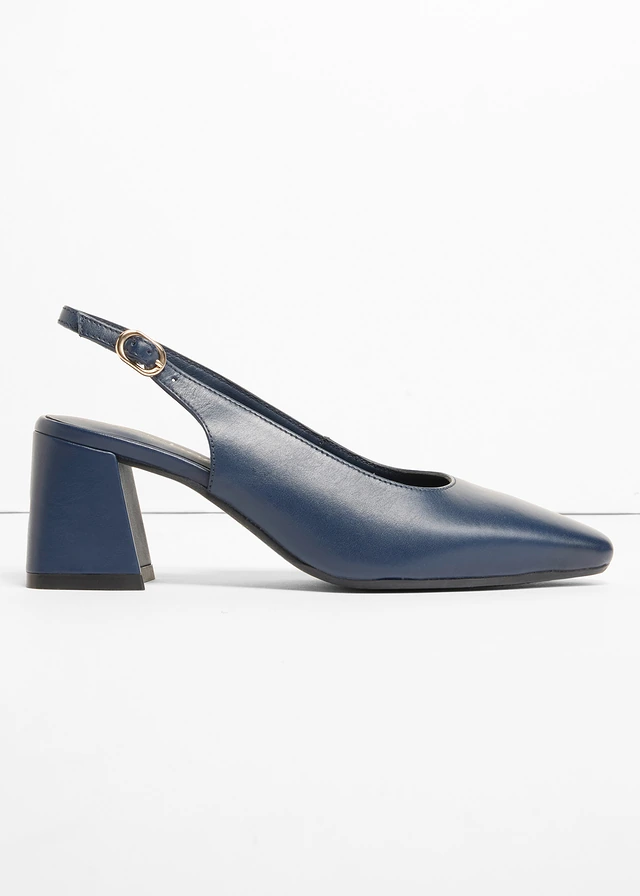 Escarpins slingback en cuir