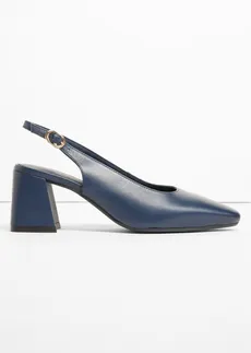 Escarpins slingback en cuir • bleu foncé • Boutique bonprix