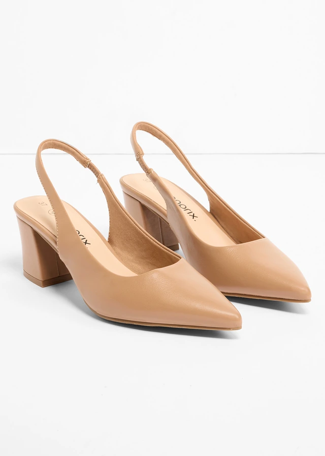 Escarpins slingback à talon carré • camel • product-page.page-title-suffix