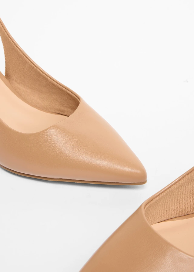 Escarpins slingback à talon carré • camel • product-page.page-title-suffix