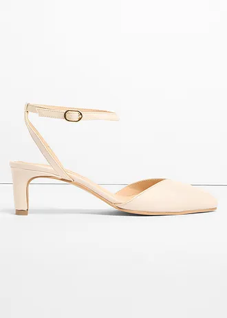 Strappy pumps met lage hak • beige • bonprix online shop