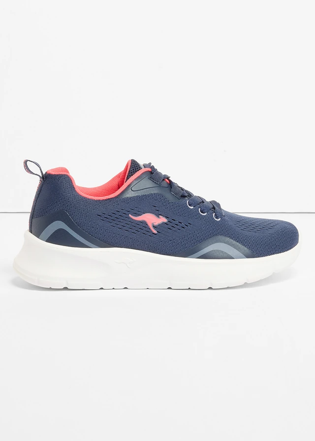 Kangaroos sneakers van zacht materiaal, Kleur: donkerblauw/pink