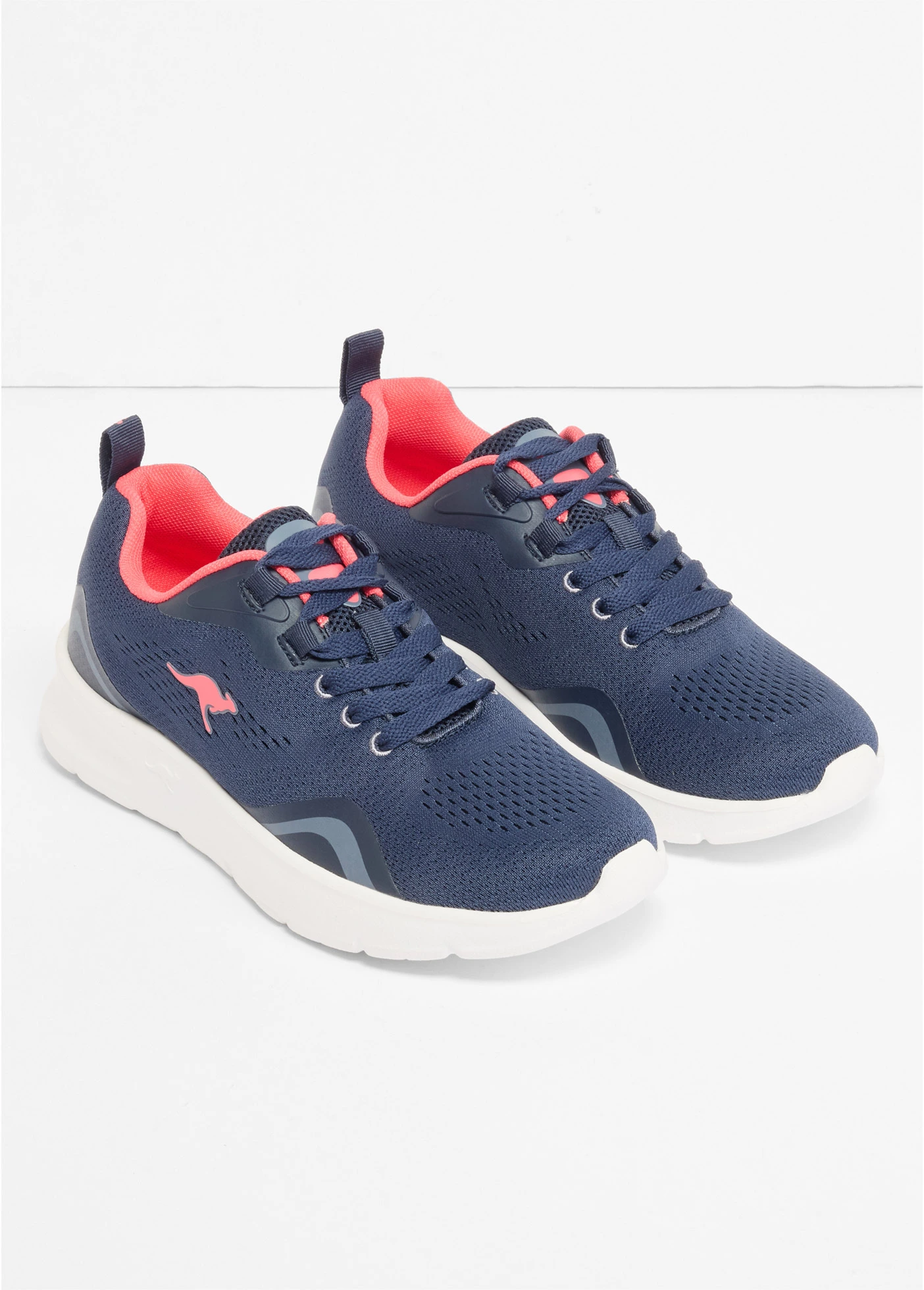 Sneakers Kangaroos en matière souple • bleu foncé-rose vif • Boutique bonprix