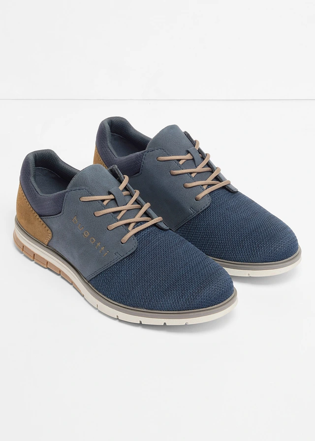 Bugatti veterschoenen met geprofileerde loopzool, Kleur: donkerblauw