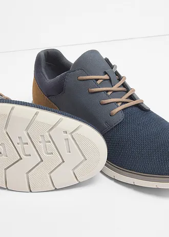 Buty sznurowane marki Bugatti z profilowaną podeszwą • ciemnoniebieski • sklep bonprix