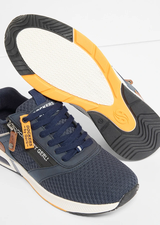 Sneakers van Dockers by Gerli met ritssluiting, Kleur: donkerblauw