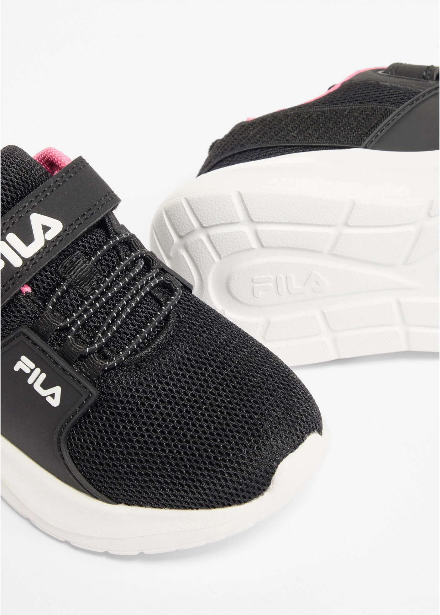 Dziecięce sneakersy Fila z zapięciem na rzepy • czarno-różowy • sklep bonprix