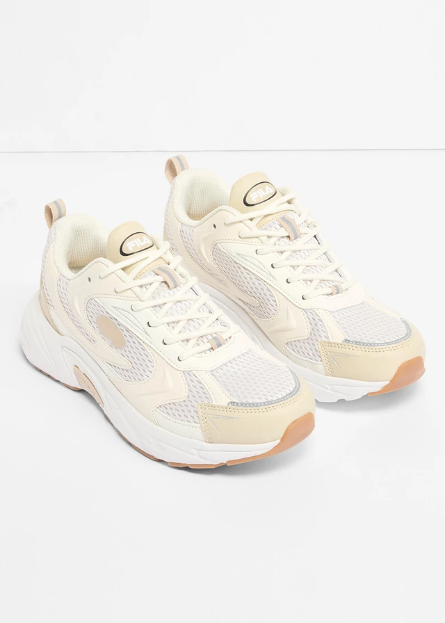 Chunky sneakers van Fila met inzetstuk van mesh, Kleur: beige-wit