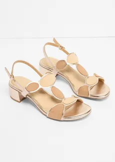 Sandales à talons Marco Tozzi, Couleur: beige/marron/doré