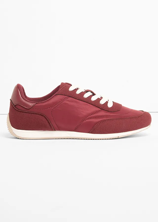 Sneakers in retrolook, Kleur: robijnrood