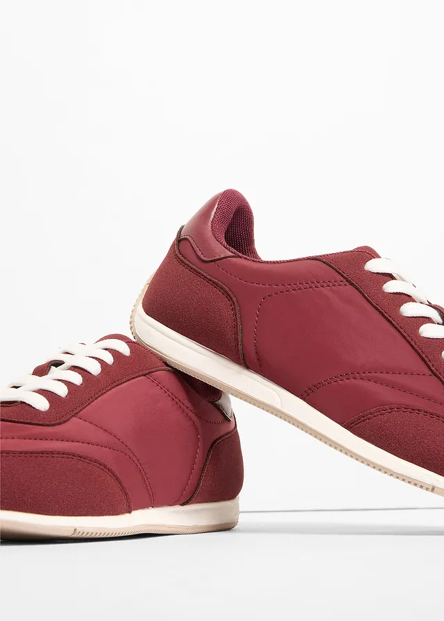 Sneakers in retrolook, Kleur: robijnrood