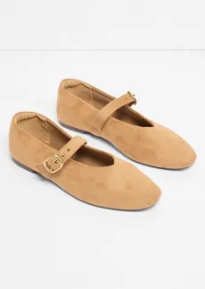 Mary Jane balerina karika szegecsekkel • világosbarna • bonprix áruház