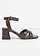 Sandalettes à talon carré, Couleur: marron foncé