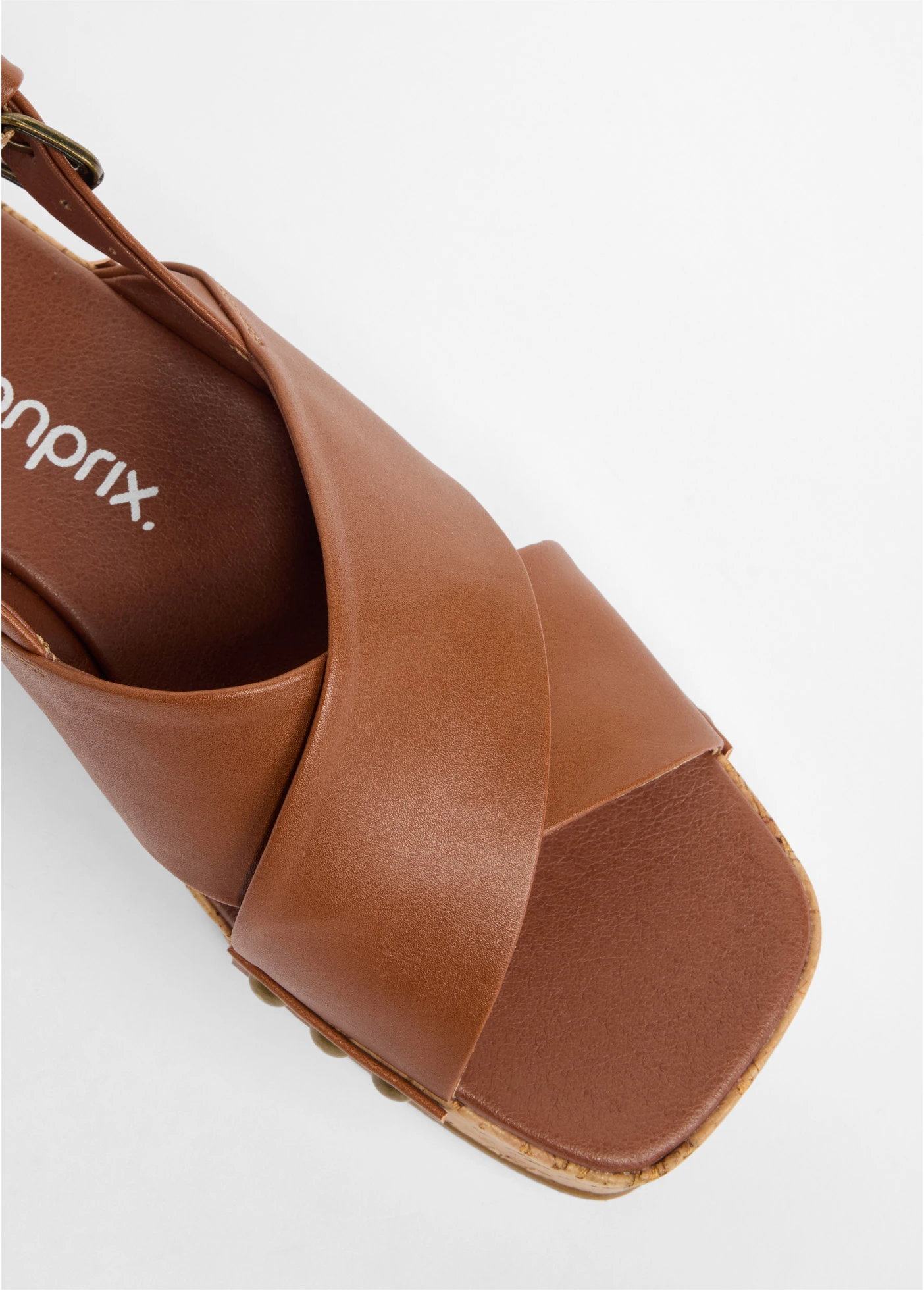 Sleehak sandaletten in kurklook • bruin • bonprix online shop