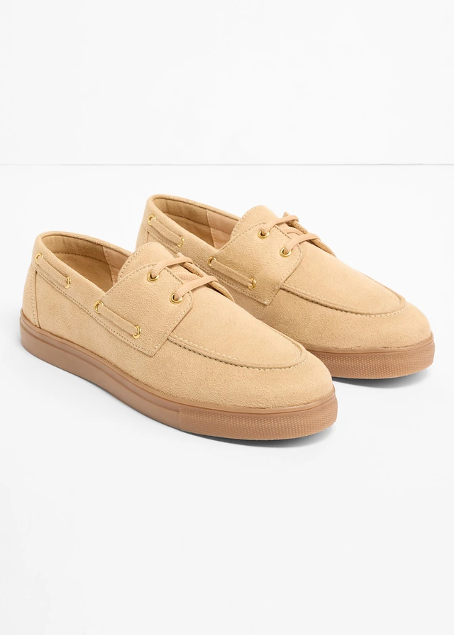 Loafers met veters, Kleur: lichtsand