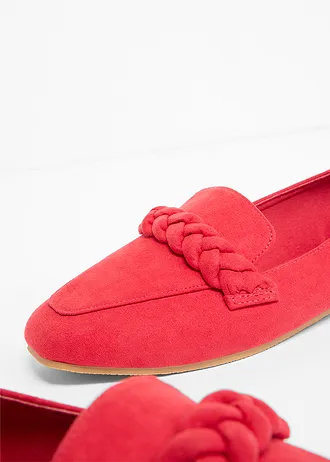 Mocassins à détail tressé • rouge • Boutique bonprix