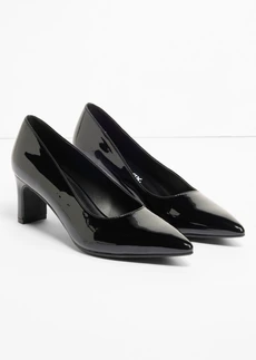 Pumps met laklook, Kleur: zwart