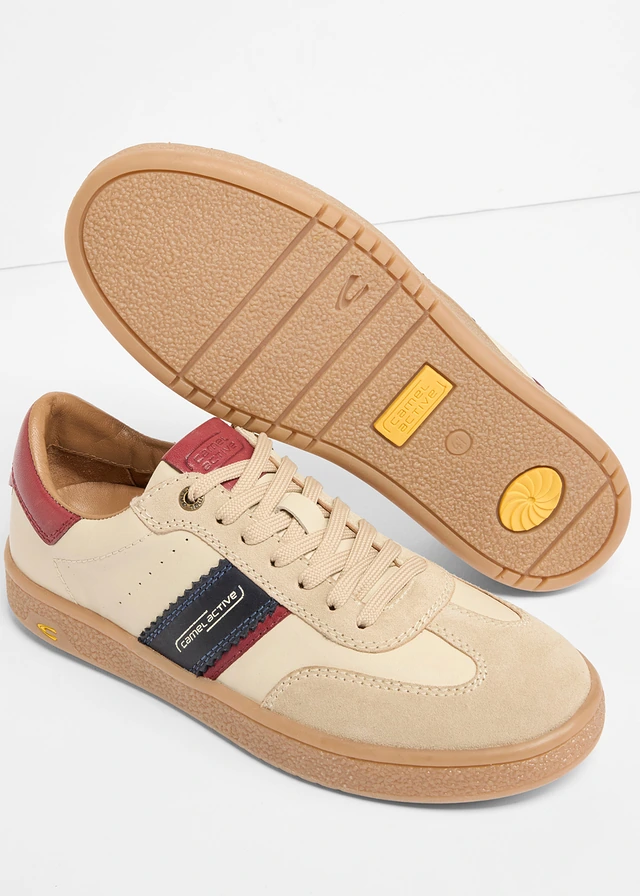 Skórzane sneakersy Camel Active • beżowy • sklep bonprix