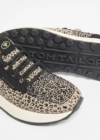 Nízke tenisky Tom Tailor s ligotavými detailmi • čierna-leopard • obchod bonprix