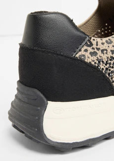 Nízké tenisky s třpytivými detaily, značka Tom Tailor • černá s leopardím vzorem • bonprix obchod