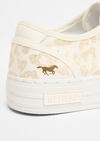 Mustang sneakers met animal print • wit-goudkleur luipaard • bonprix online shop