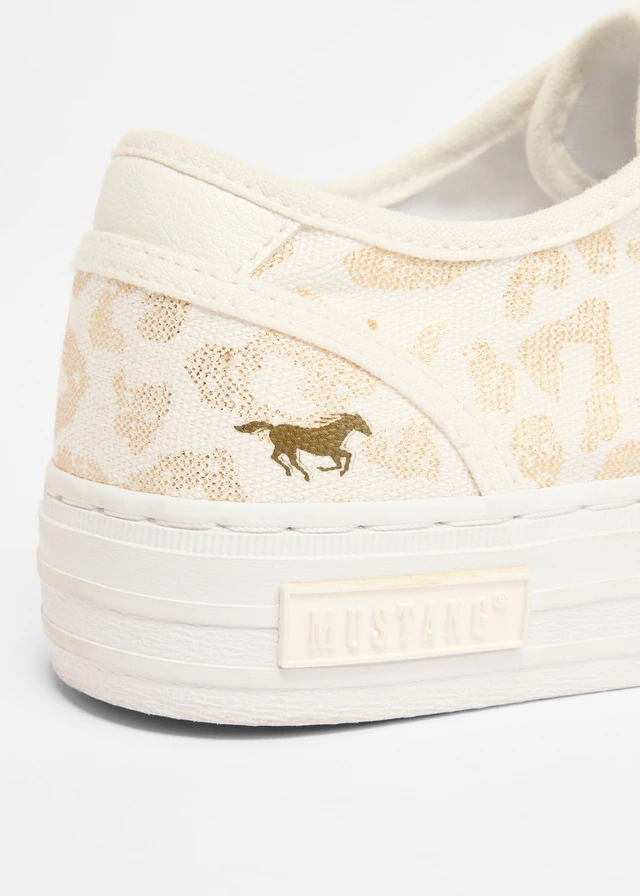 Sneakers Mustang à détails animaliers • blanc-doré léopard • product-page.page-title-suffix