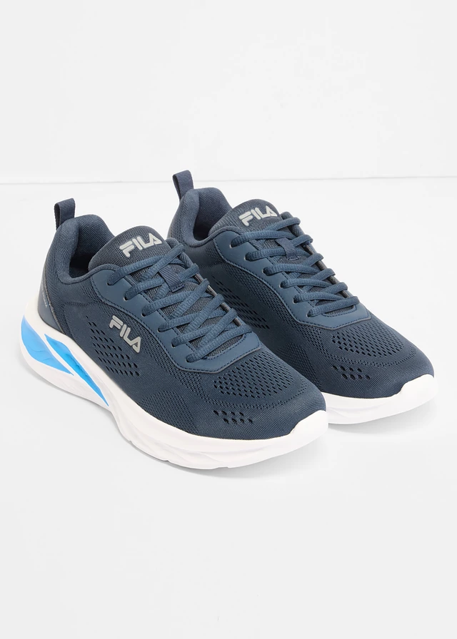 Fila sneakers van zacht materiaal, Kleur: zwart/blauw