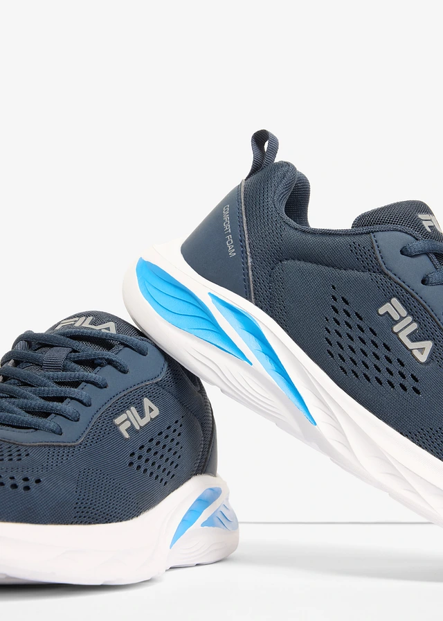 Fila sneakers van zacht materiaal, Kleur: zwart/blauw