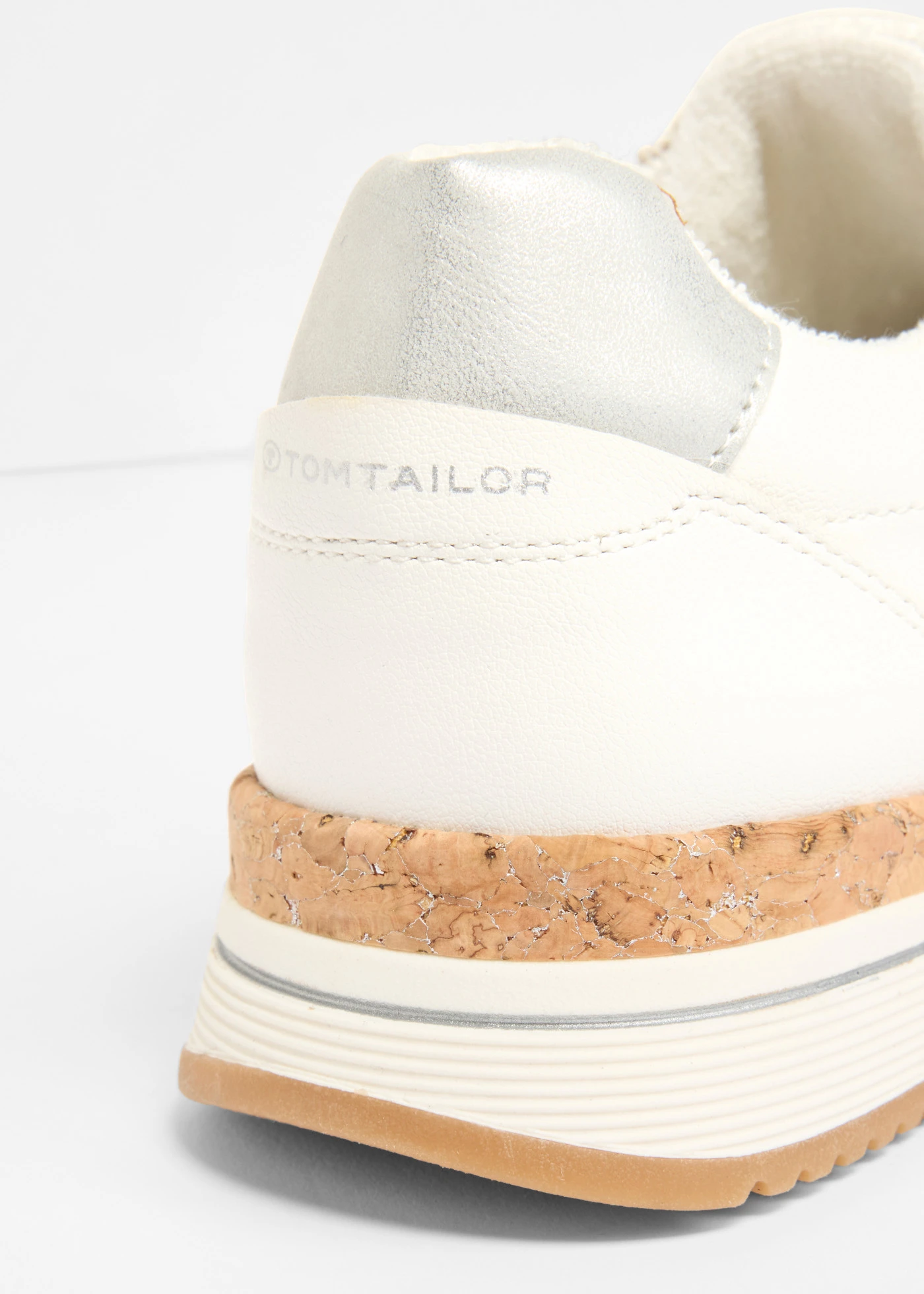 Pantofi sport Tom Tailor cu fermoar • alb/argintiu • magazin bonprix