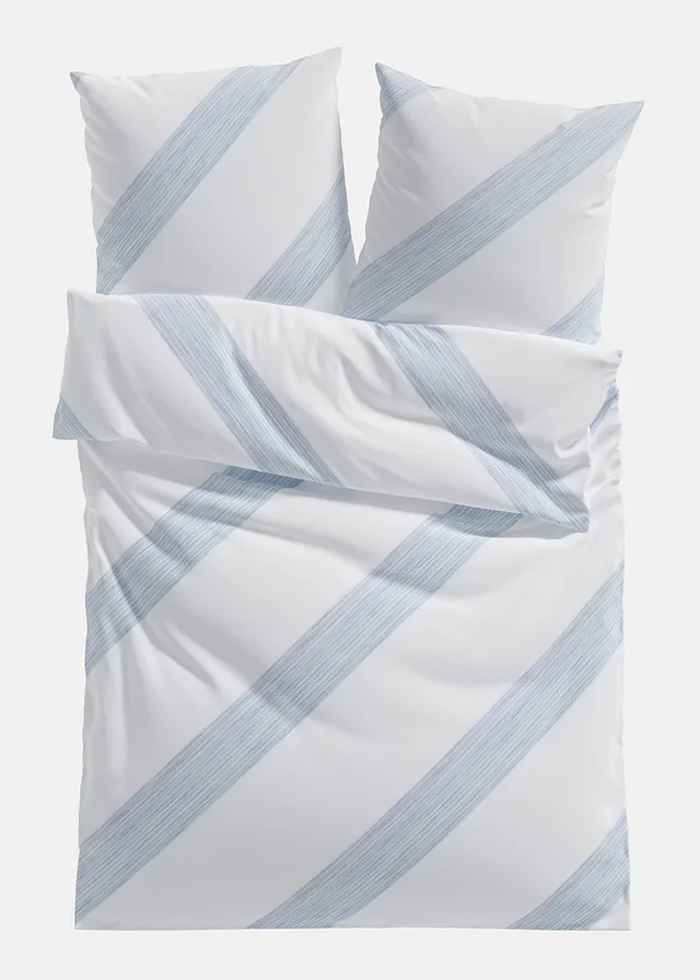 Linon dekbedovertrek • wit-lichtblauw • bonprix online shop